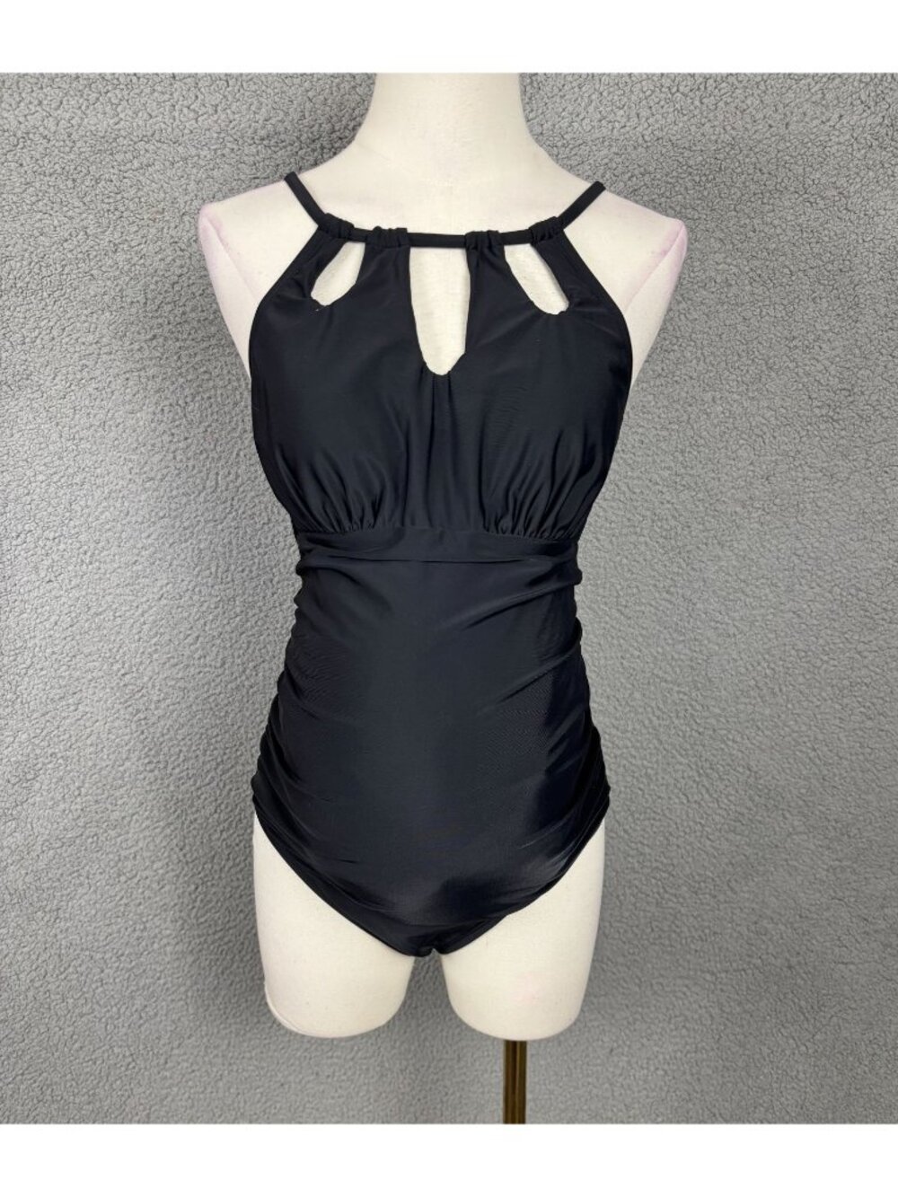Cupshe Maternity Black One-Piece Swimsuit  Keyhole Front & Tie Back  Size M NWTs